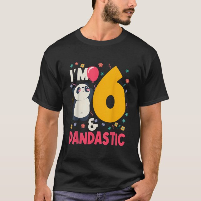 T-shirt I'M 6 Pandastic Panda Py Celebration 6Th (Devant)