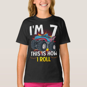 T-shirt I'm 7 Voici comment je roule Monster Truck Girl