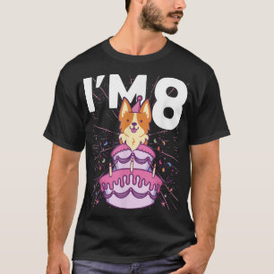 T-shirt Im 8 anniversaire Fête Chien Enfants 8e anniversai