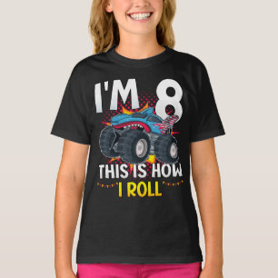 T-shirt I'm 8 Voici comment je roule Monster Truck Girl