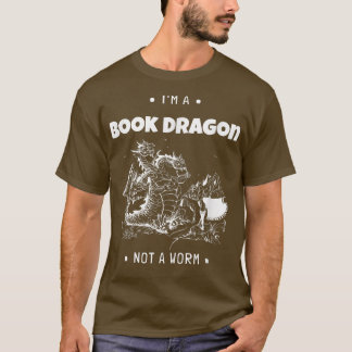 T-shirt I'm A Book Dragon Not A Worm Book Lover642