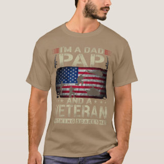 T-shirt Im A Dad Pap And Veteran Funny Retro Nothing Scare