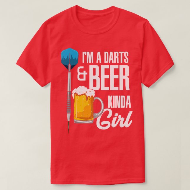 T-shirt Im A Darts Beer Kinda Girl (Design devant)