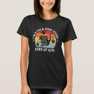 T-shirt I'm A Dog & Scuba Diving Genre de Fille Rétro femm