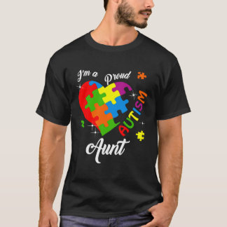 T-shirt I'm A Proud Autism Aunt Autism Awareness Matching