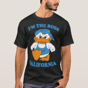 T-shirt Im Boss California Duck White T black lab chip