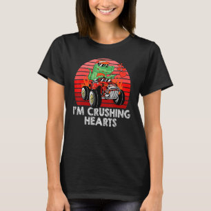 T-shirt Im Crushing Heart Rex Dinosaur Riding Car Valentin