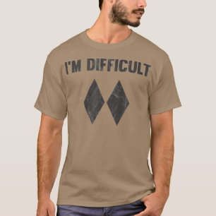 T-shirt Im Difficile Double Black Diamond Ski Snowboard