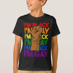 T-shirt Im Gay Noir Histoire Mois Hommes Femmes Poing Poin