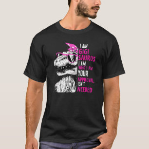 T-shirt Im Gigi Saurus Dinosaur Gigisaurus Femmes Rose
