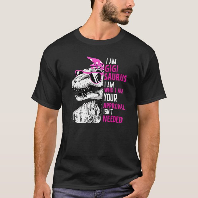 T-shirt Im Gigi Saurus Dinosaur Gigisaurus Femmes Rose (Devant)