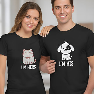 T-shirt I'm His Matching Couples Cute Dog