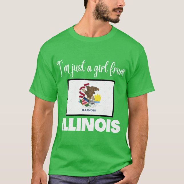 T-shirt Im just a girl from Illinois State pride design fo (Devant)
