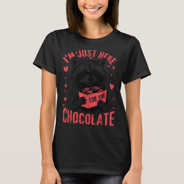 T-shirt I'm Just Here For The Chocolate Funny Raccoon Vale (Devant)