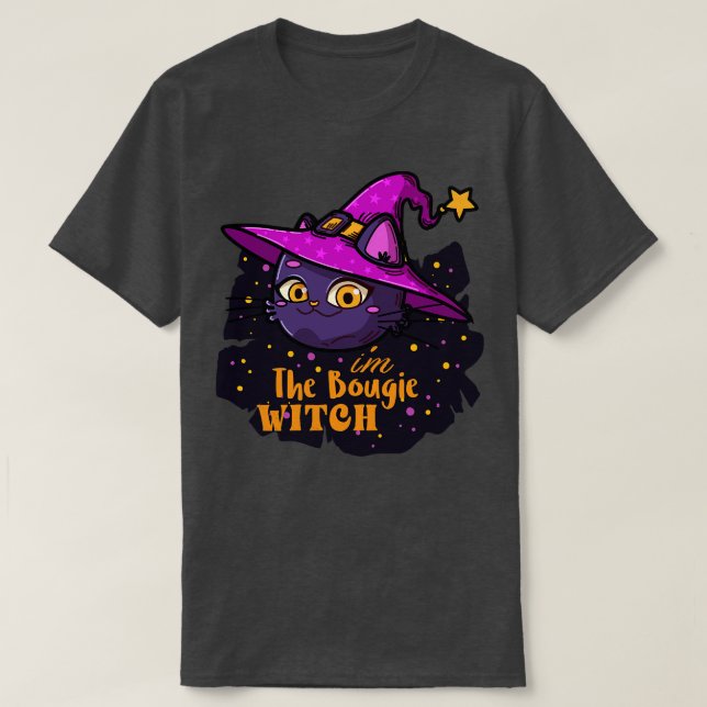 T-shirt Im La Bougie sorcière Chat Horreur Halloween cri (Design devant)