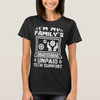 T-shirt Im Mes Familles Support Technique Non Payé Drôle T