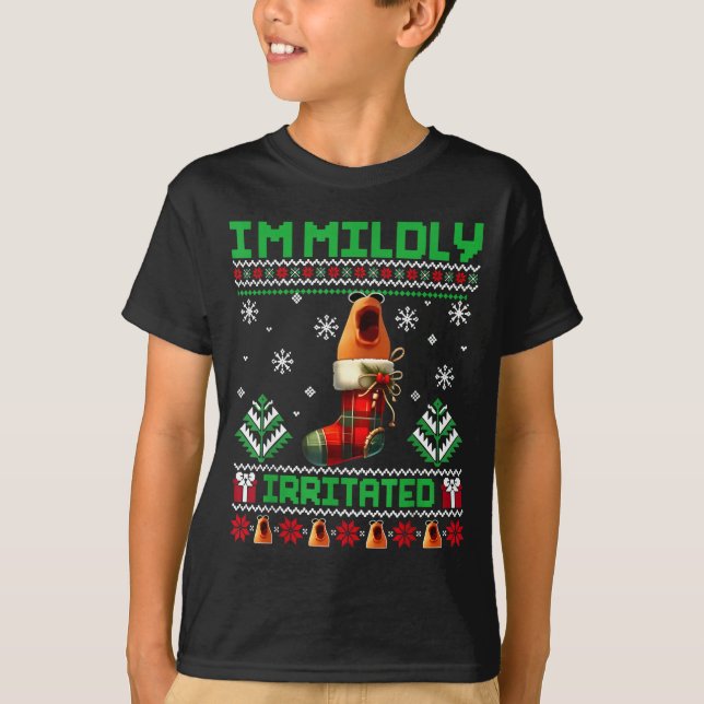 T-shirt I'm Mildly Irritated Marcus The Worm Christmas Fun (Devant)