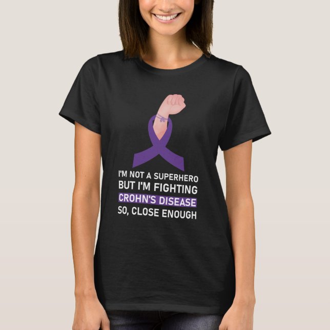 T-shirt i'm not a superhero but i'm fighting crohn's (Devant)