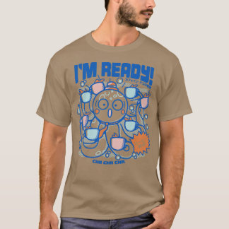T-shirt Im Ready Coffee Octopus Bleu par Tobe Fonseca
