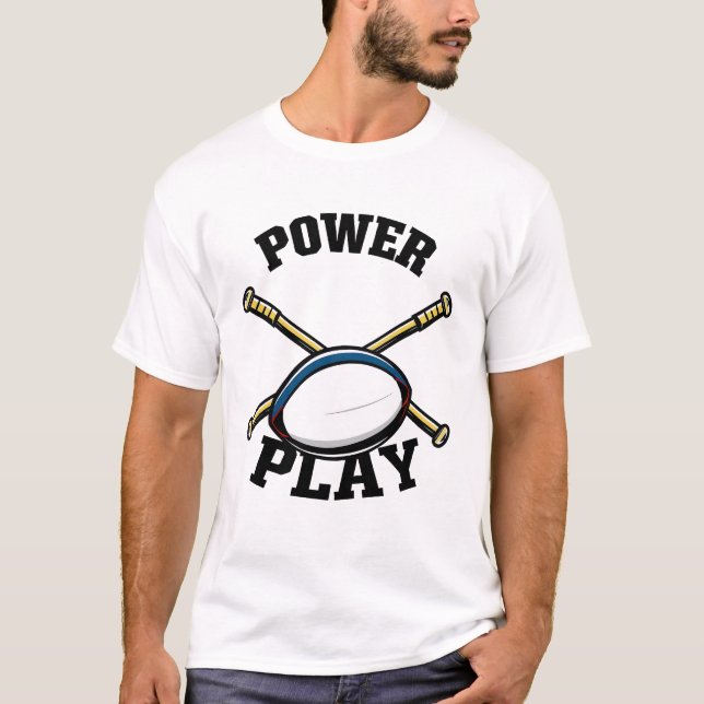 T - Shirt im Rugby-Ball und Baseballschläger (Vorderseite)