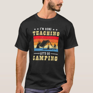 T-shirt Im Terminé Enseignement Lets Aller Camping Retro C