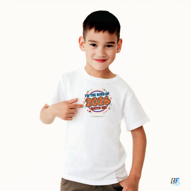 T-shirt I'm The Boss of 2026 Kids Confident New Year Tee (I Am Boss)