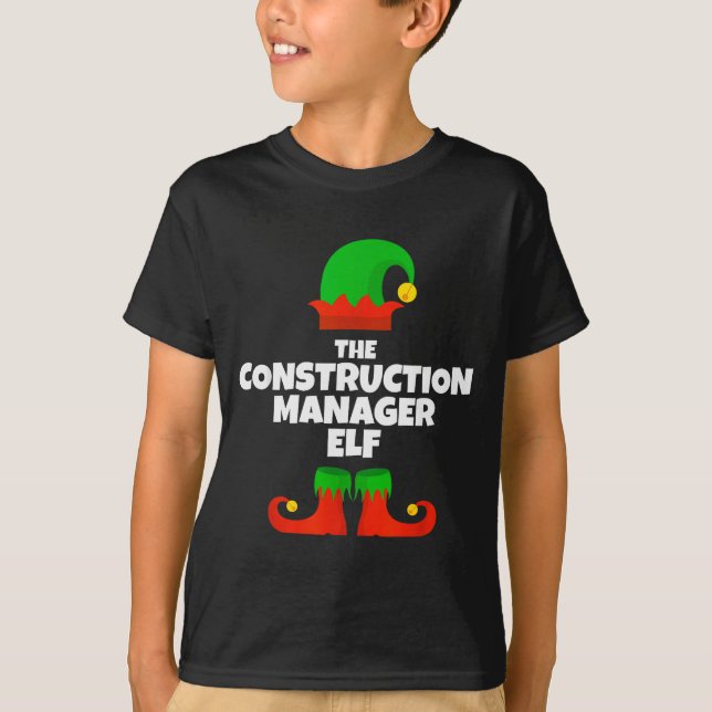T-shirt I'm The Construction Manager Elf Family Pajama Chr (Devant)