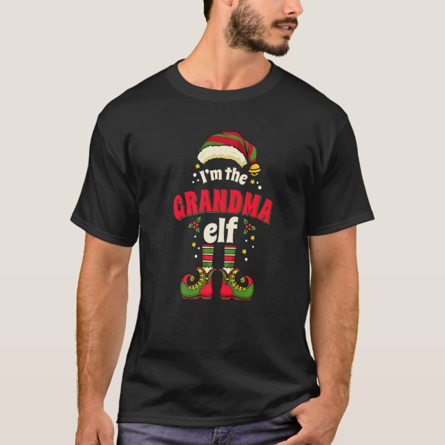 T-shirt I'm The Grandma Elf  Matching Family Christmas Paj (Devant)