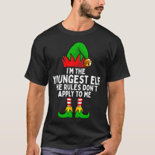 T-shirt I'm The Youngest Elf Matching Family Christmas