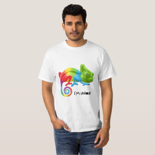 T-shirt I'm Unique Chameleon pour hommes - Arc-en-
