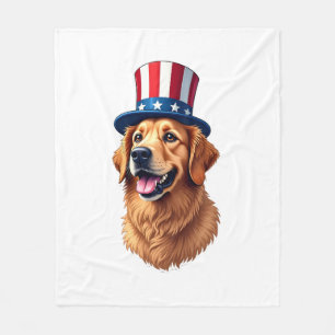 T-Shirt im Vintage-Stil Golden Retriever zum 4. Ju Fleecedecke