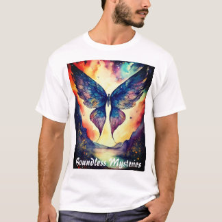T-shirt Image ailée cosmique - Art Dessin d'encre Imprimer