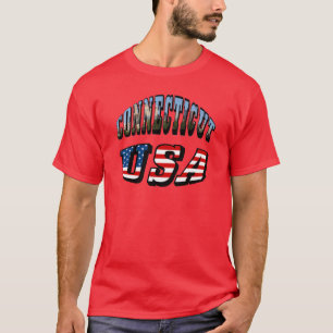 T-shirt Image Connecticut et texte d'indicateur USA