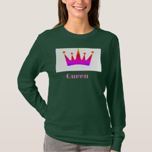 T-shirt Image de couronne de texte personnalisé Queen Deep