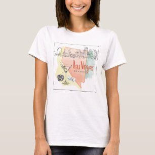 T-shirt Image de croquis d'aquarelle de Las Vegas, Nevada