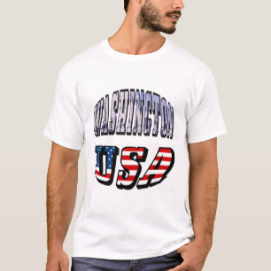 T-shirt Image de l'État de Washington et texte du drapeau