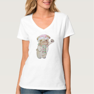 T-shirt image de Noël du cintrage et du carlin de