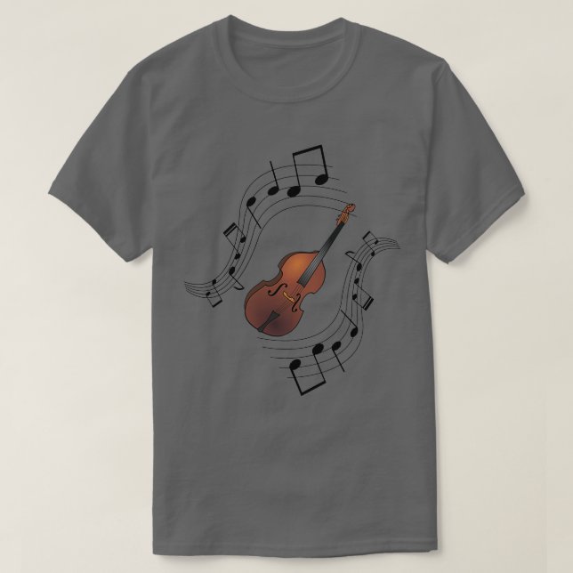 T-shirt Image d'un violon avec ses sons (Design devant)