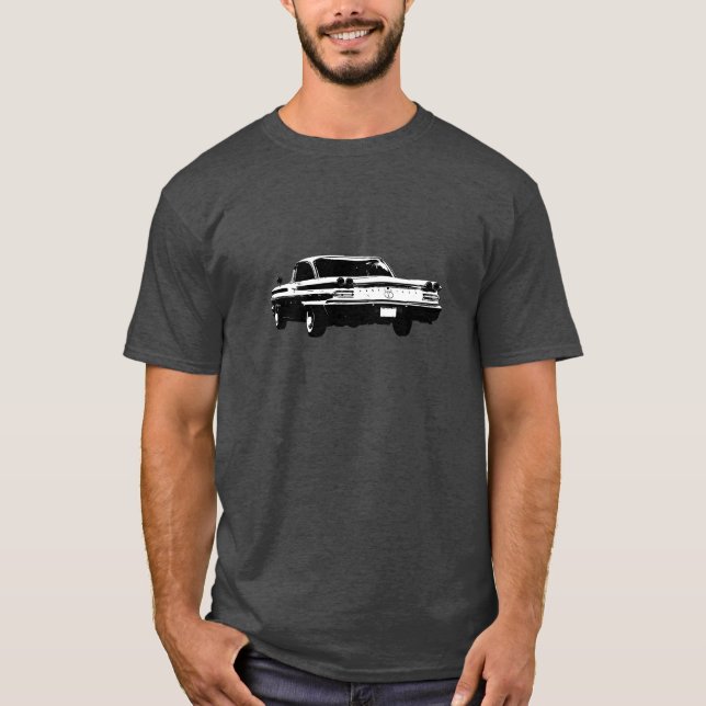 T-shirt Image noire et blanche de l'arrière 1960 de coupé (Devant)