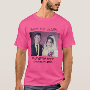 T-shirt Image personnalisée Joyeux 20e anniversaire Mariag
