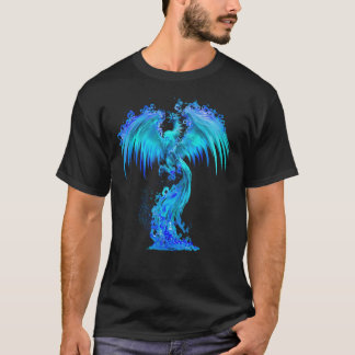 T-shirt Imaginaire Bleu Glace Phoenix Se Lève De La Fiery 