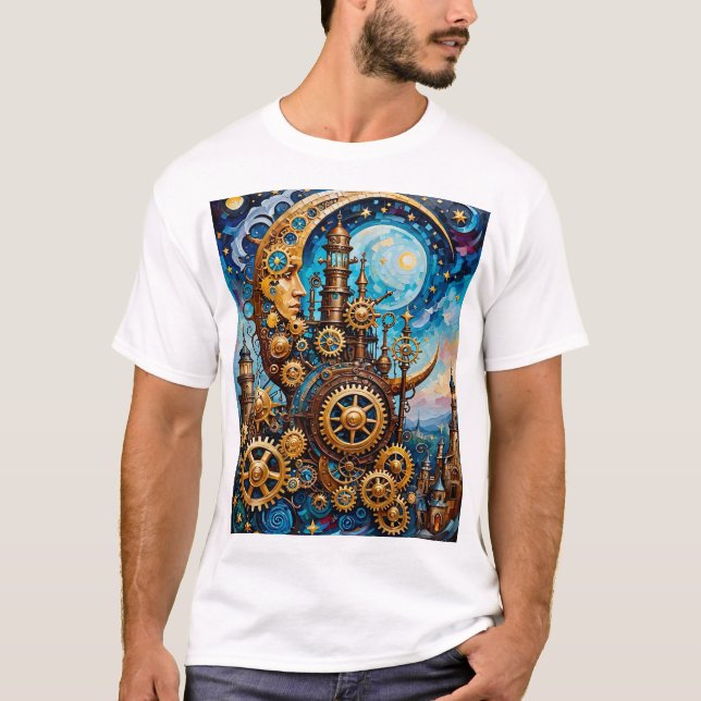 T-shirt Imaginaire de la lune de vapeur (Devant)