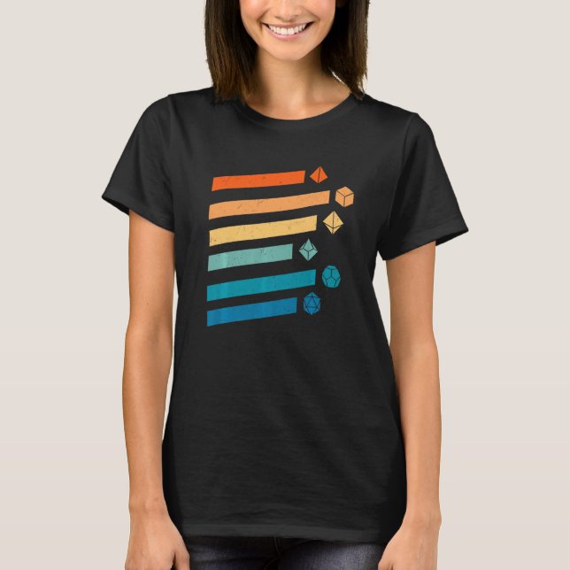 T-shirt Imaginaire Dice Shirt D20 Dragons de Donjons rétro (Devant)