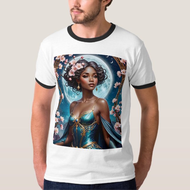 T-shirt Imaginaire Fleur de cerisier Lune (Devant)