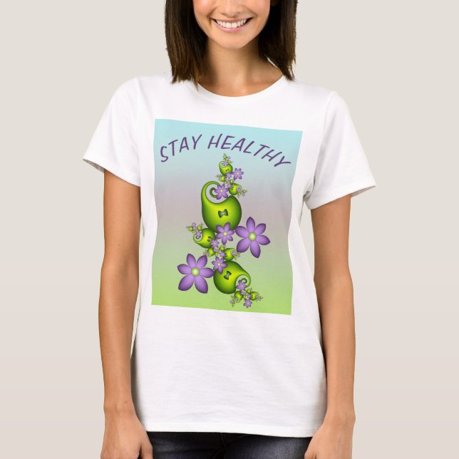 T-shirt Imaginaire Floral Fleurs Lilac Formes vertes Fract (Devant)
