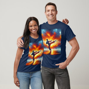 T-shirt Imaginaire joli Sunset Karate Fighter