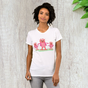 T-shirt Imaginaire rose mignon Créatures Aliens lunaires