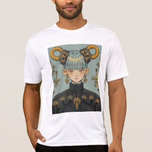 T-shirt Imaginaire Steampunk Ornate Anime Girl