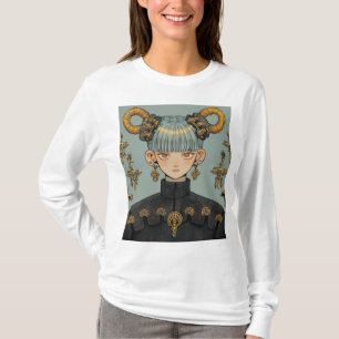 T-shirt Imaginaire Steampunk Ornate Anime Girl