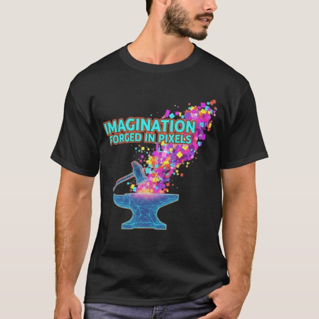 T-shirt Imagination forgée en pixels (Devant)